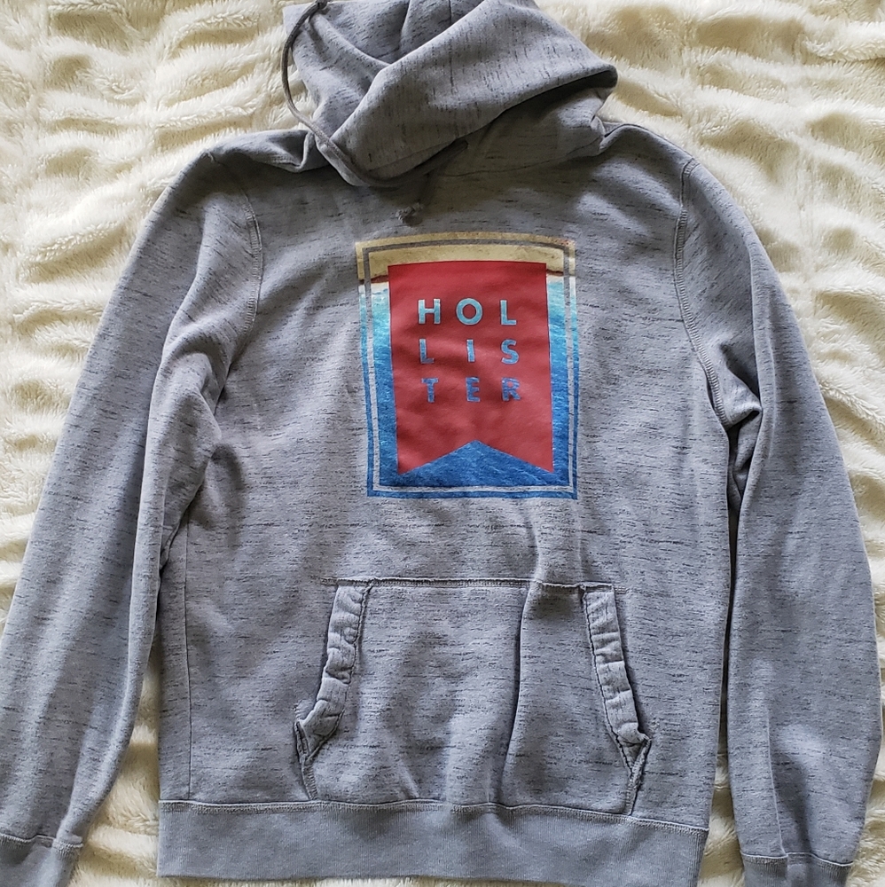 HOLLISTER mens size Large hoodie gray sweatshirt